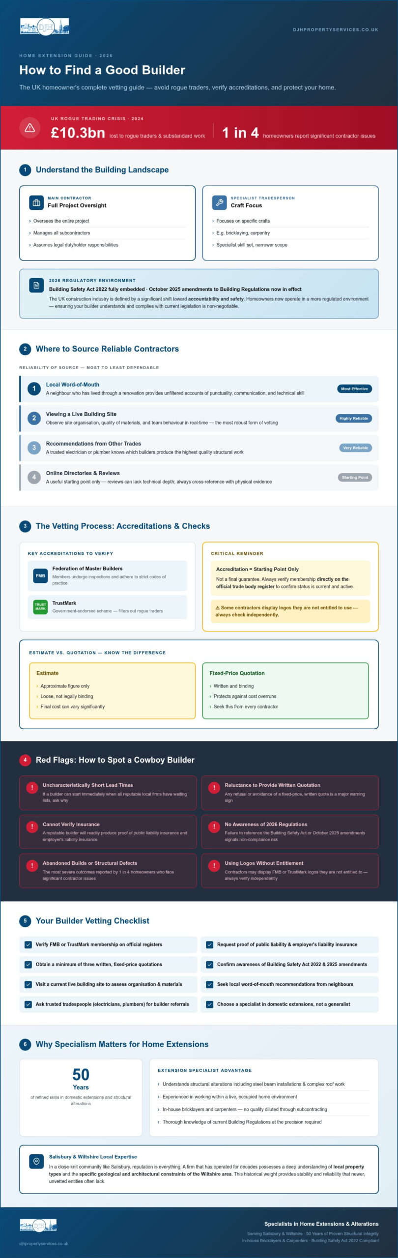 How to Find a Good Builder in the UK: A 2026 Homeowner’s Guide