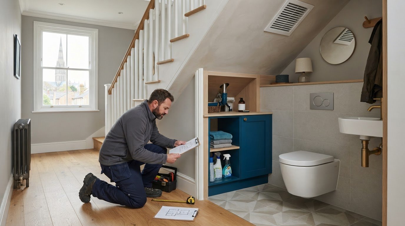 Adding a Downstairs Cloakroom Under the Stairs in Salisbury