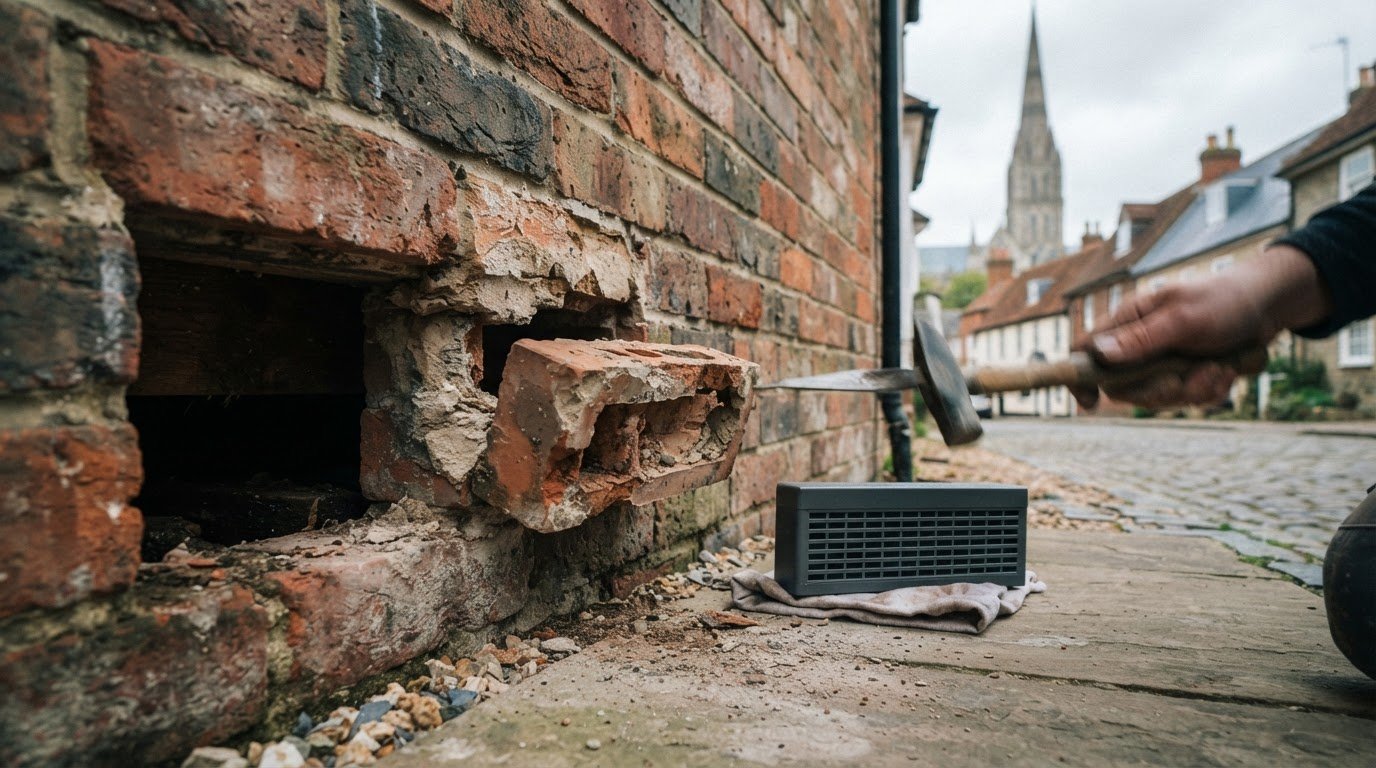 Air Brick Replacement to Stop Subfloor Damp in Salisbury